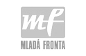 černobílé logo Mladé Fronty